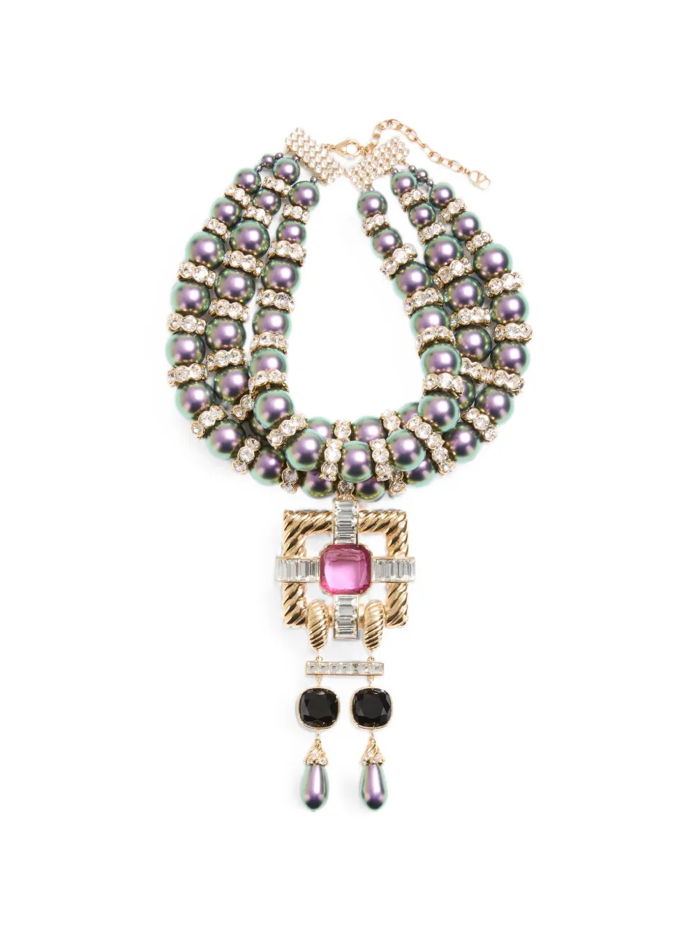 Valentino Garavani Hypergoutte necklace in metal and resin with crystals · OS
