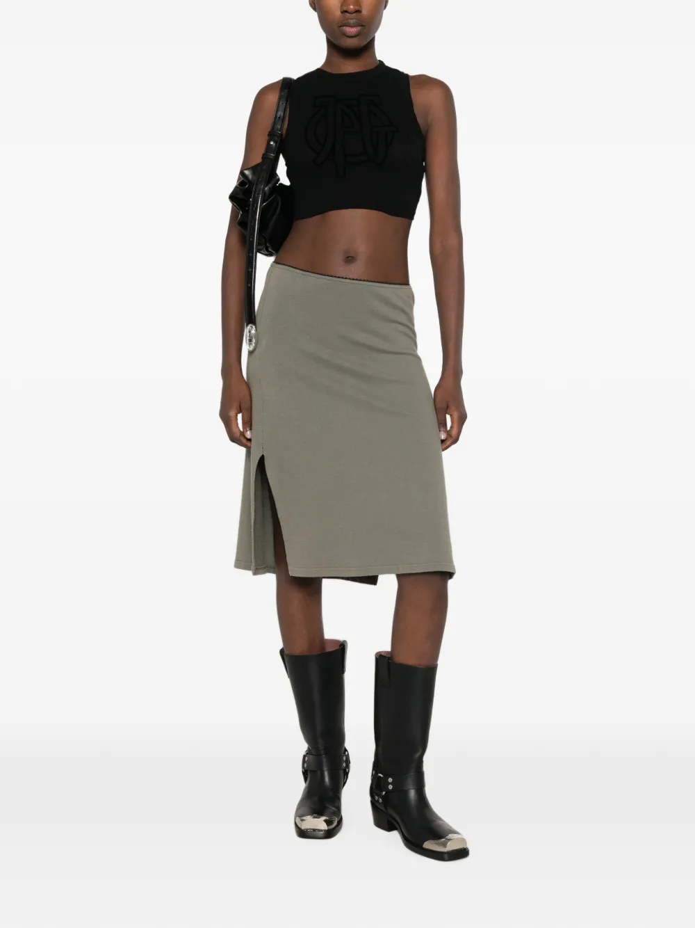 Jean Paul Gaultier Cropped top met logodetail Zwart