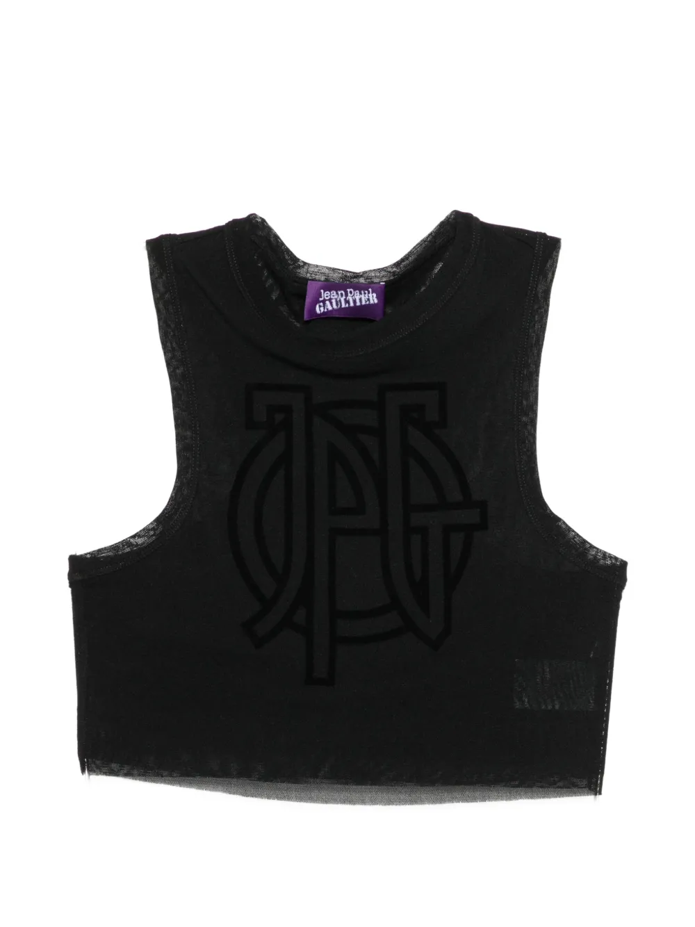 Jean Paul Gaultier logo-detail cropped top