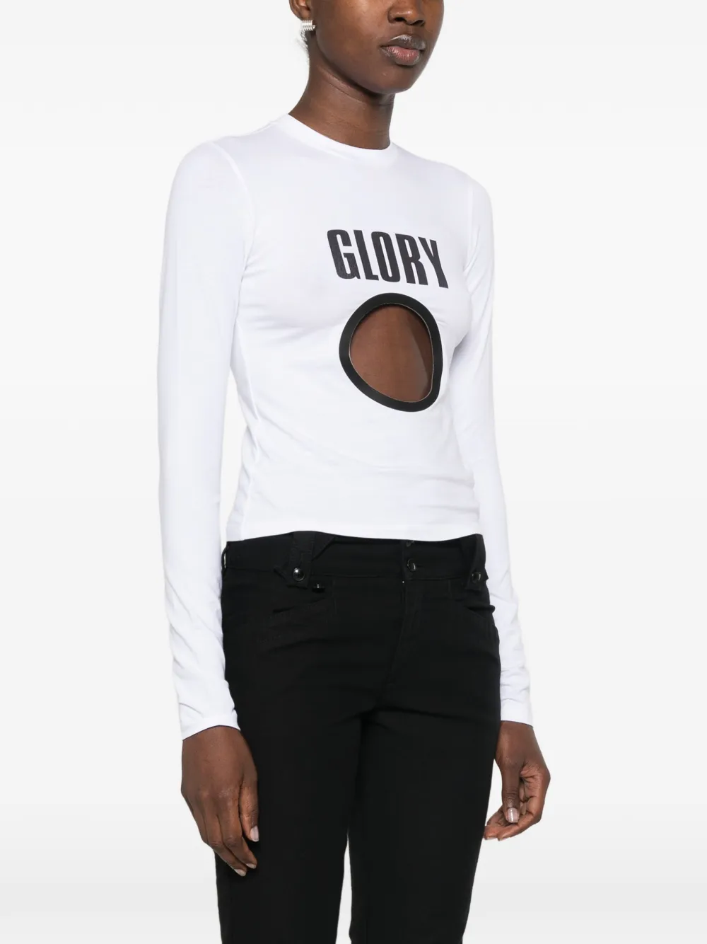 Jean Paul Gaultier T-shirt met tekst en uitgesneden details Wit