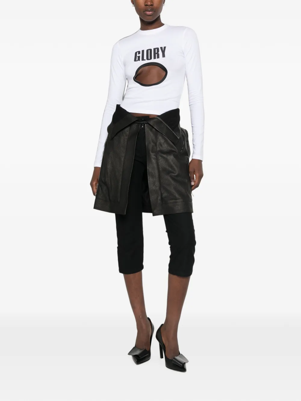 Jean Paul Gaultier T-shirt met tekst en uitgesneden details Wit