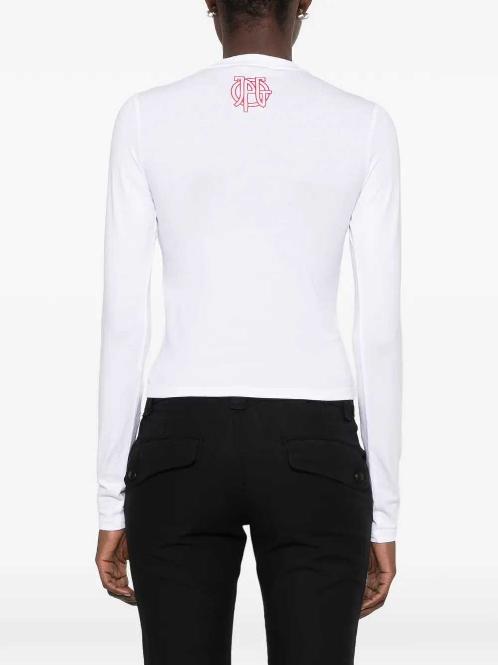 Jean Paul Gaultier T-shirt met tekst en uitgesneden details Wit