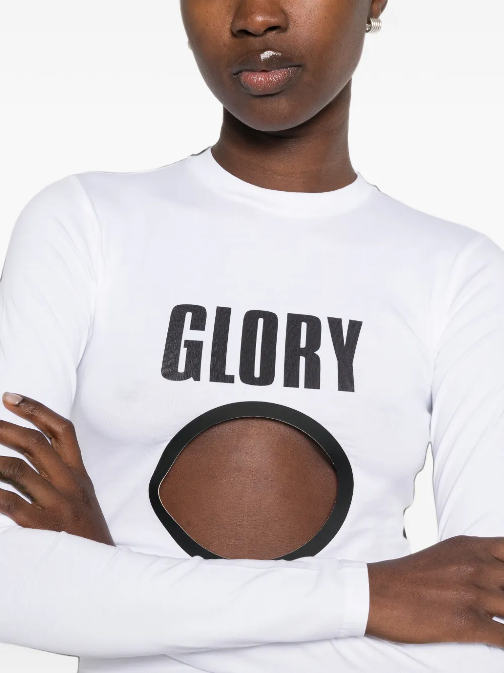 Jean Paul Gaultier T-shirt met tekst en uitgesneden details Wit