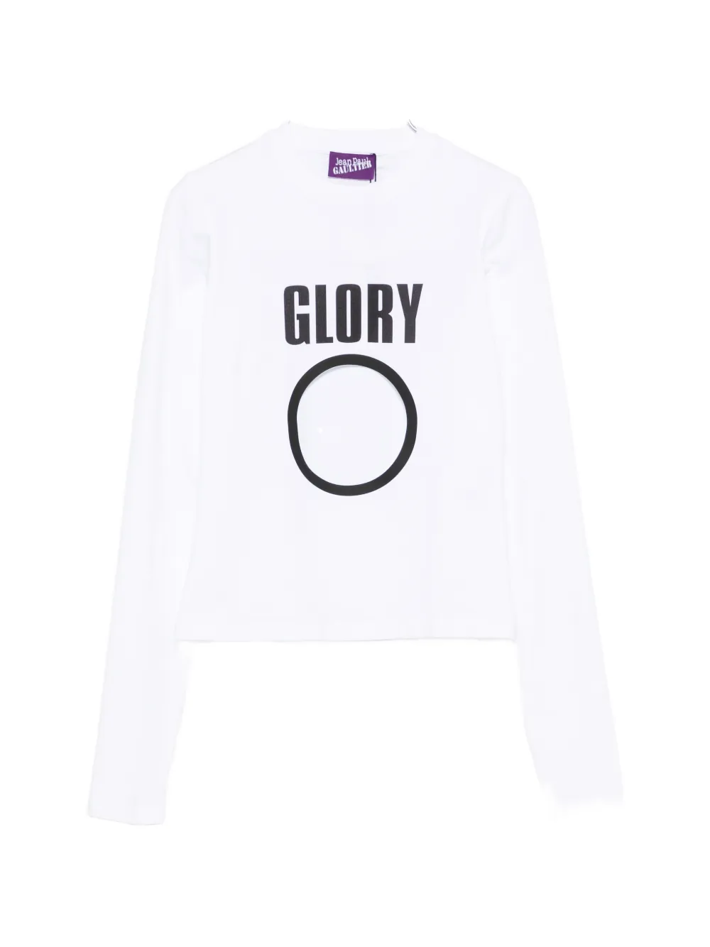 Jean Paul Gaultier cut-out slogan-print T-shirt - Bianco