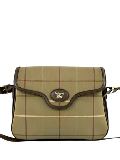 Burberry Pre-Owned 经典格纹帆布斜挎包（20世纪典藏款）