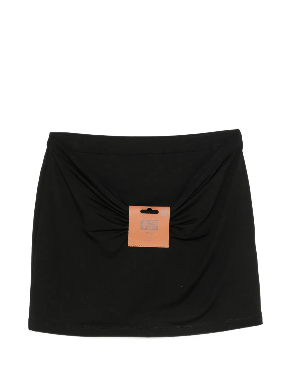 Jean Paul Gaultier gathered logo-patch mini skirt - Nero