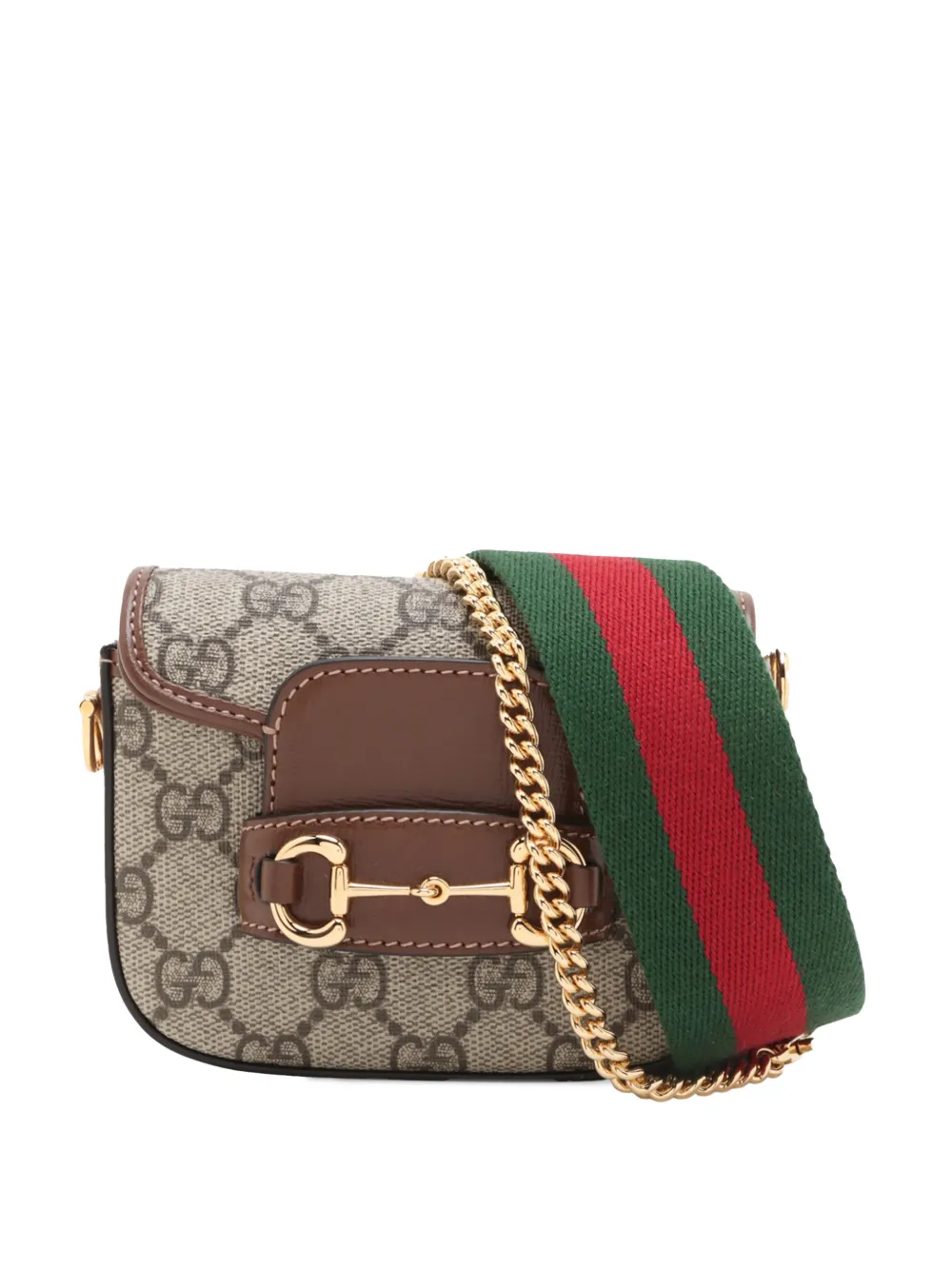 Gucci Pre-Owned 2000-2015 Mini GG Supreme Web Horsebit 1955 satchel - Nude