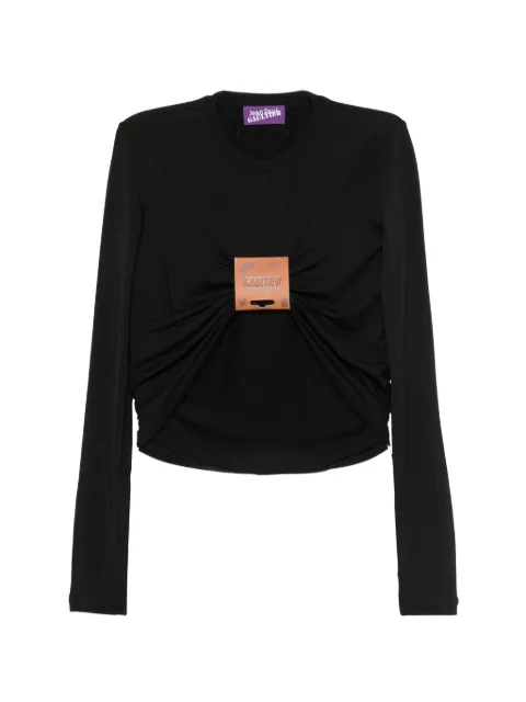 Jean Paul Gaultier gathered logo-patch top