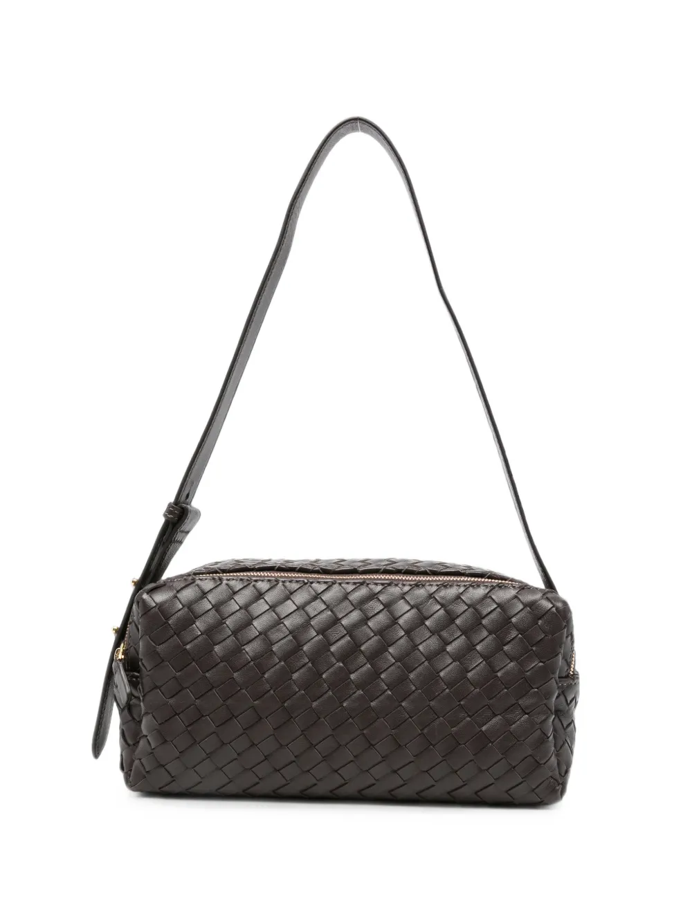 Elleme Trousse woven leather cross body bag - Marrone