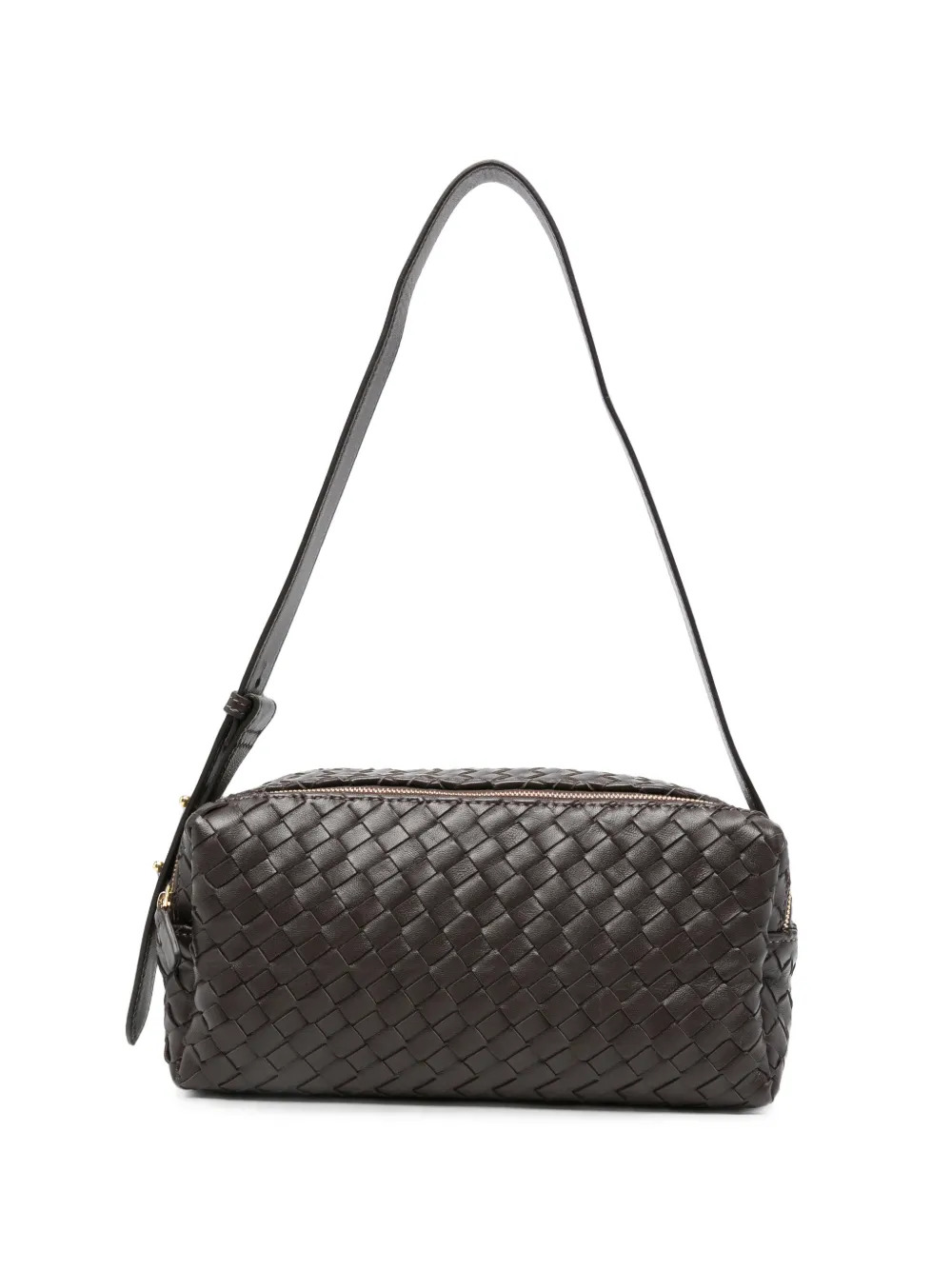 Elleme Trousse woven leather cross body bag - Marrone