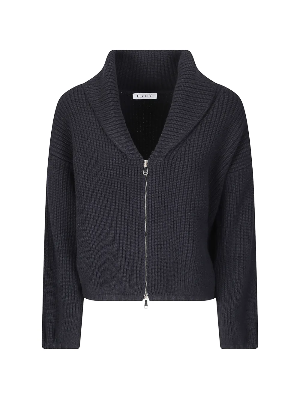 ELY ELY Bettie ribbed-knit zip-up cardigan - Schwarz