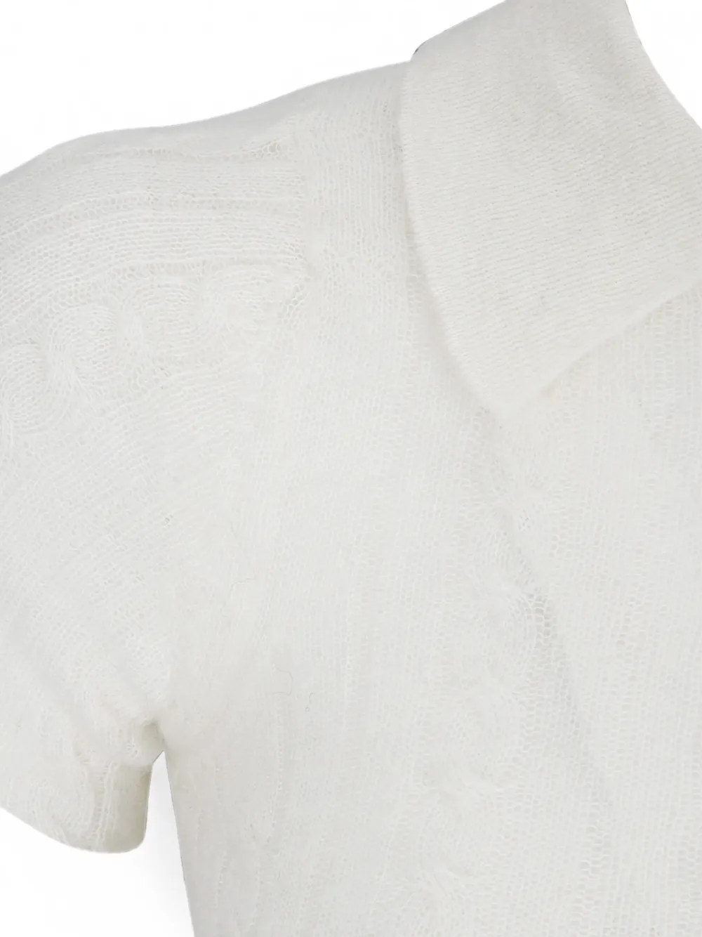 Haikure Kabelgebreide polotop Wit