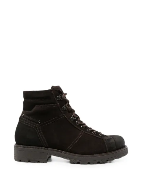 NERO GIARDINI lace-up suede combat boots