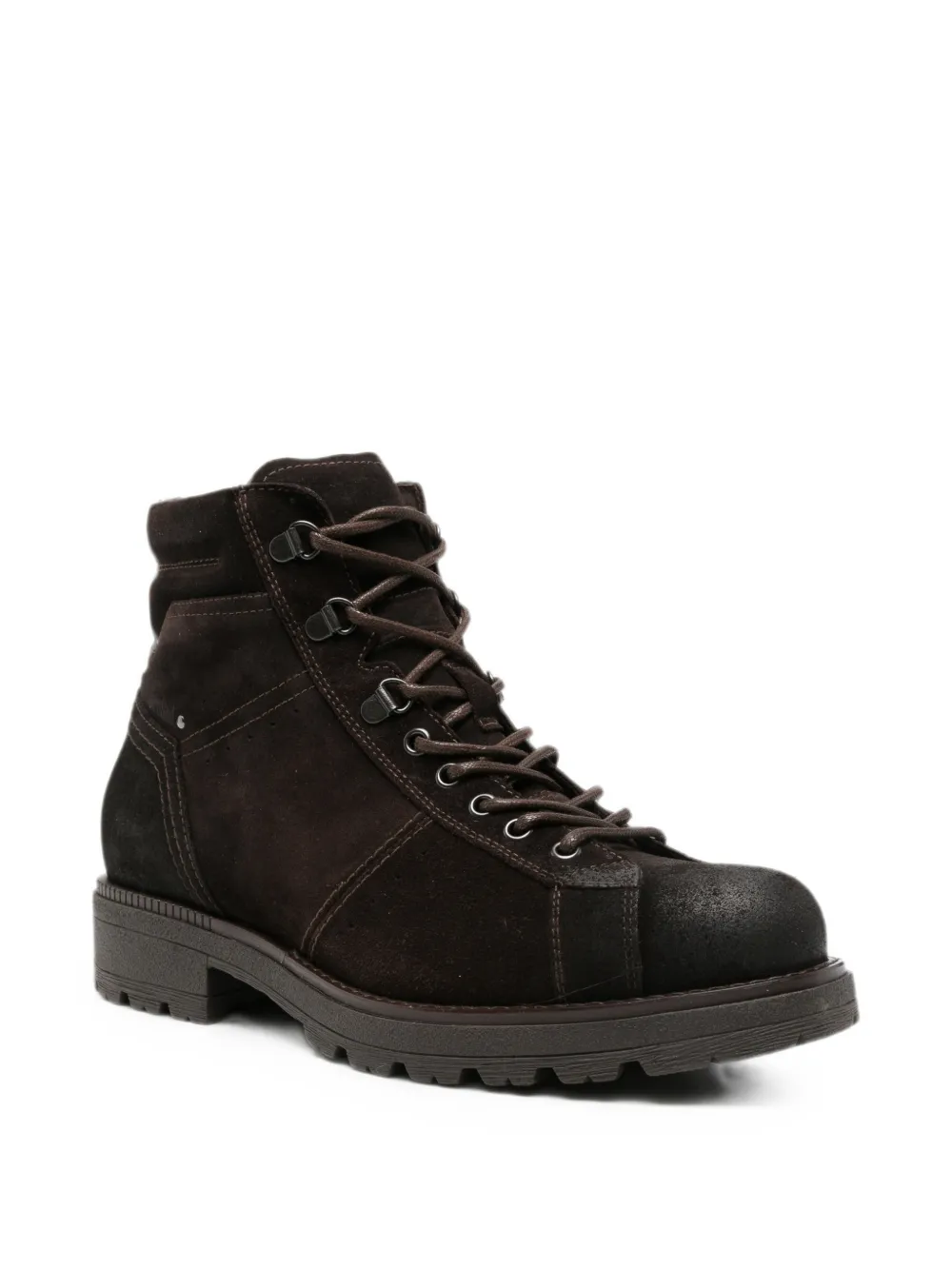 NERO GIARDINI Combat boots met veters Bruin