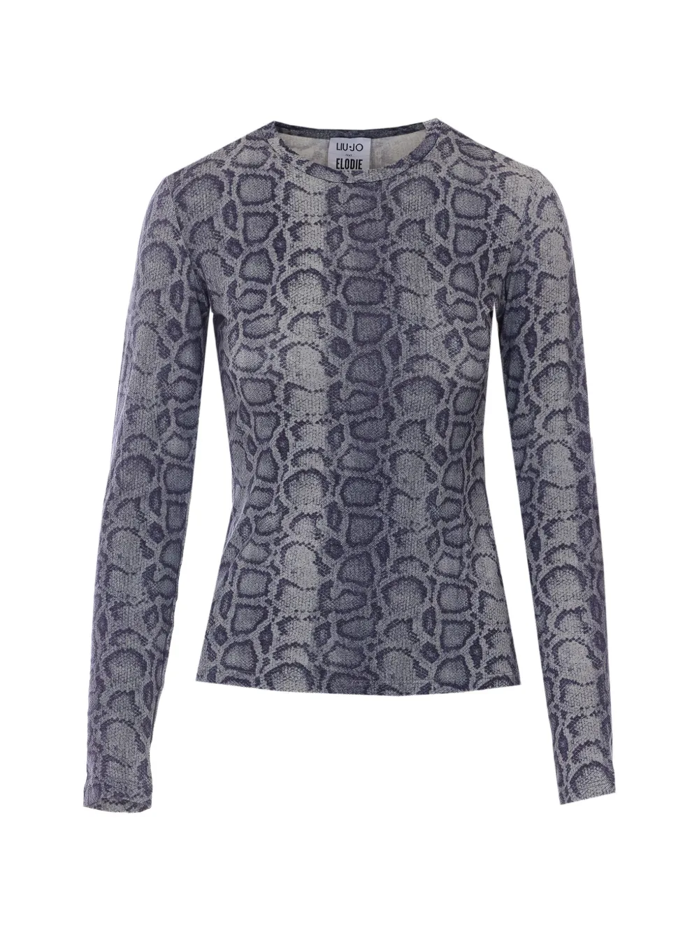 LIU JO denim-print long-sleeve T-shirt - Blu
