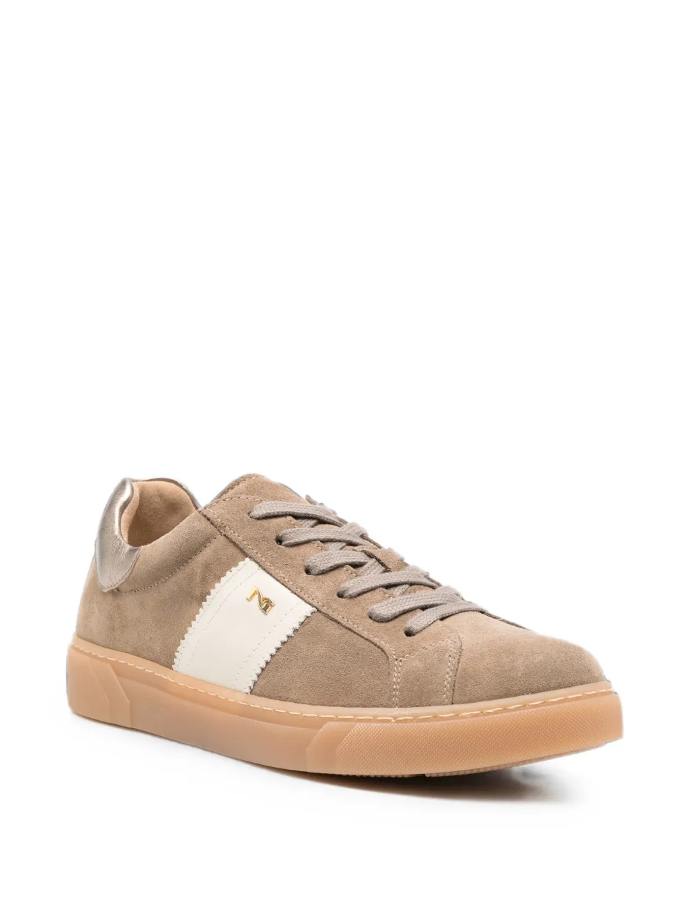 NERO GIARDINI Suède sneakers met streepdetail Bruin