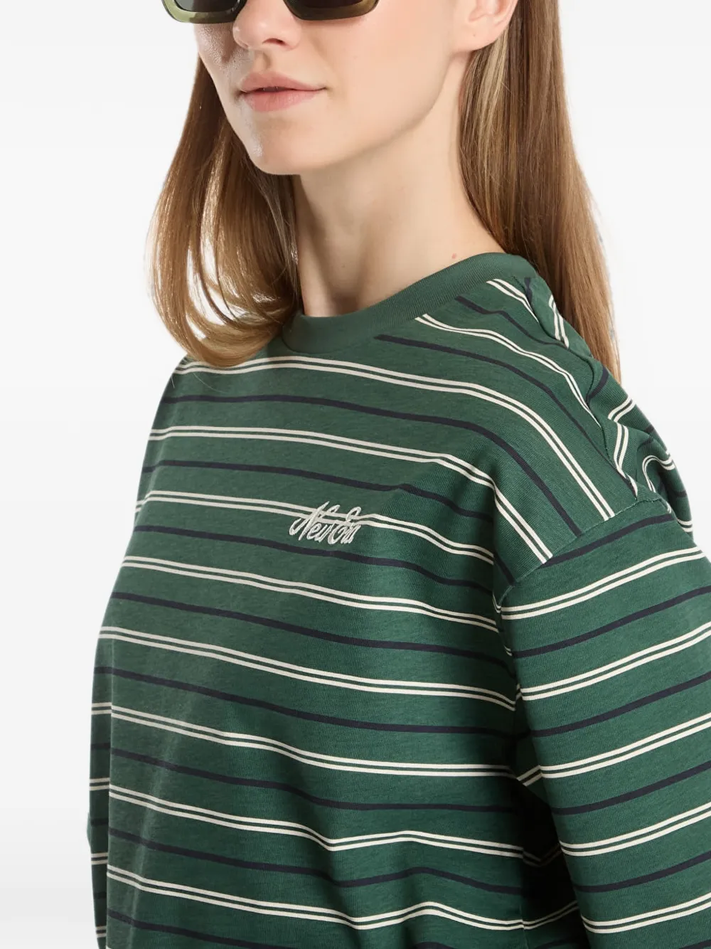 NEW ERA CAP Oversized gestreept T-shirt Groen