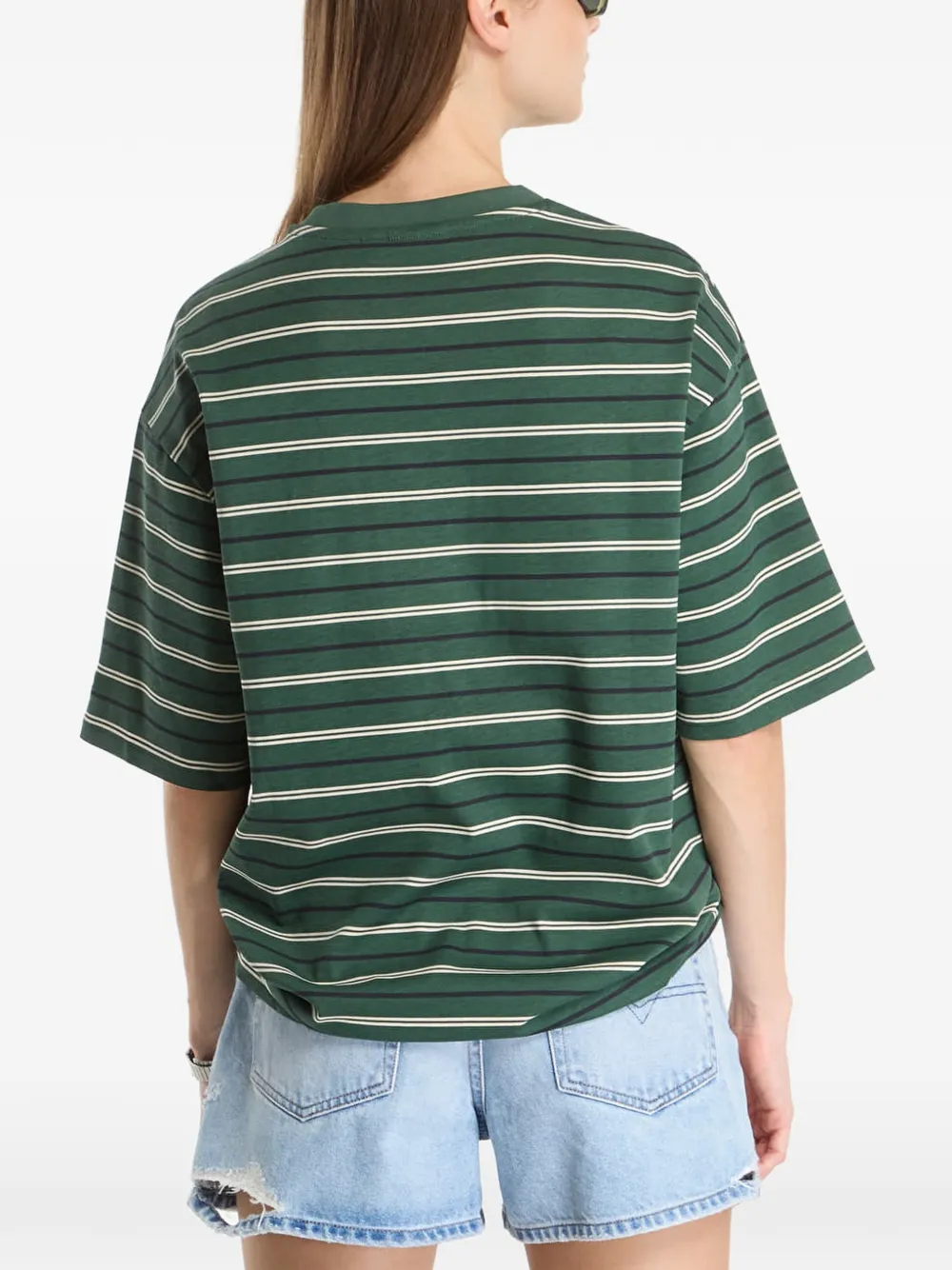 NEW ERA CAP Oversized gestreept T-shirt Groen