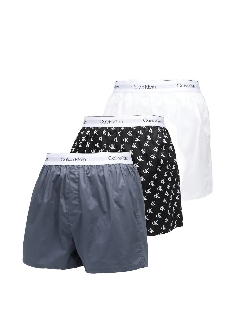 Calvin Klein 3-pack logo-waistband boxer shorts - Grau