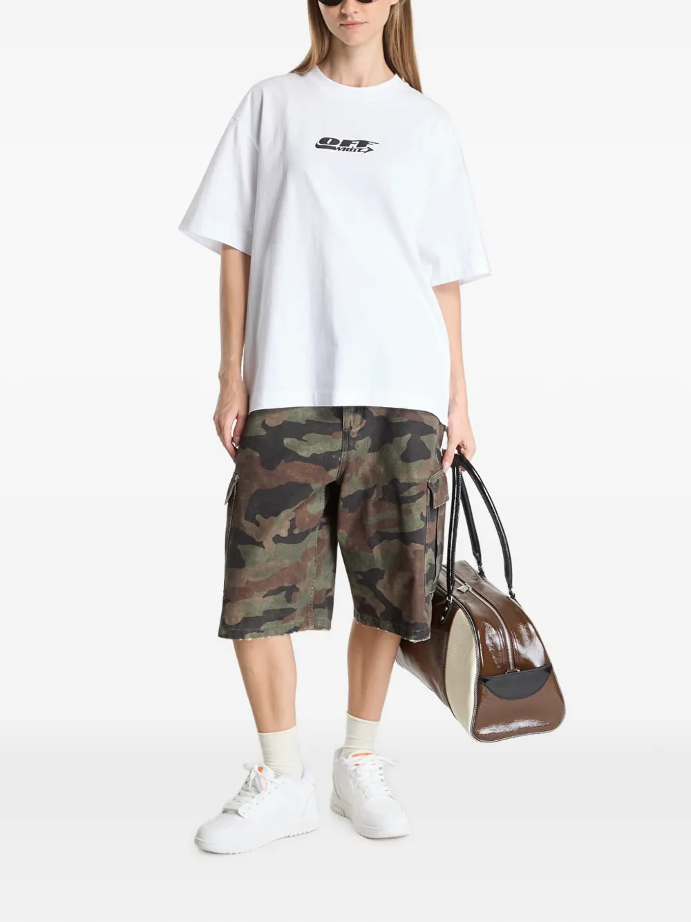 Off-White T-shirt met print Wit