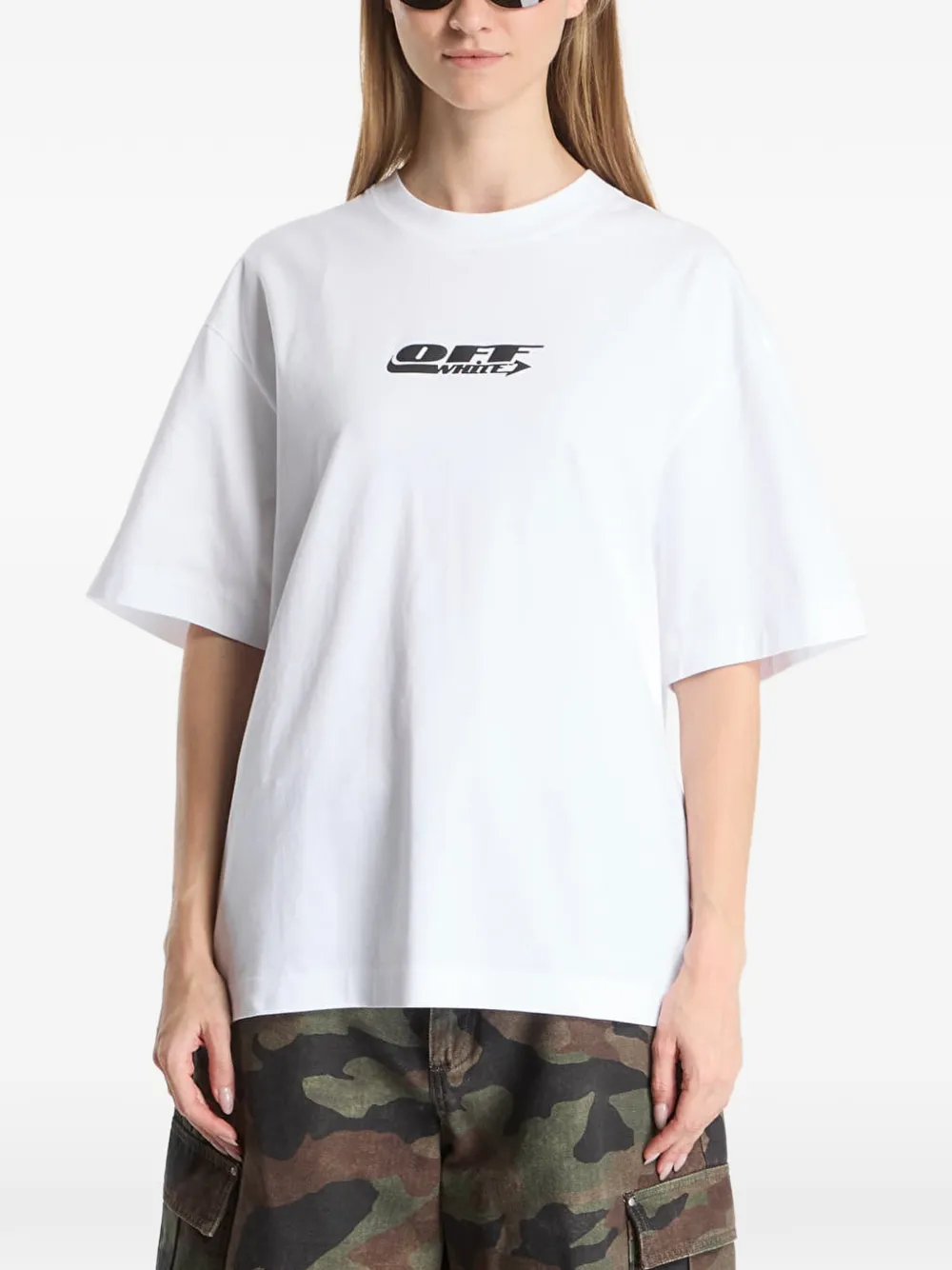 Off-White T-shirt met print Wit