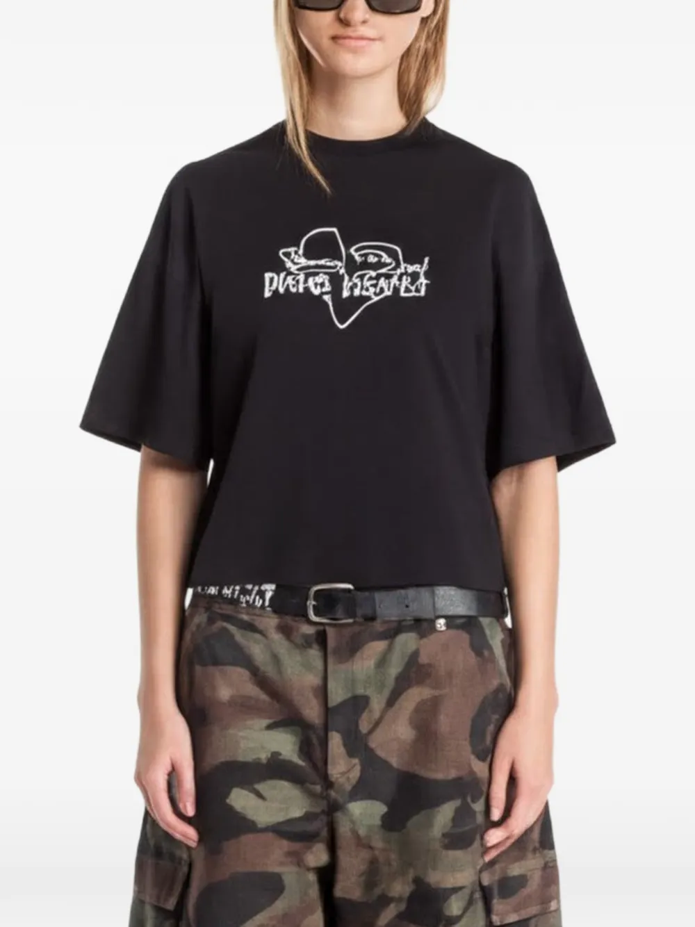 Palm Angels Venice Love boxy T-shirt - Nero
