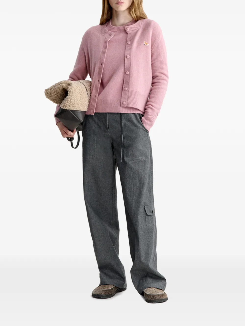Maison Kitsuné Vest met print Roze