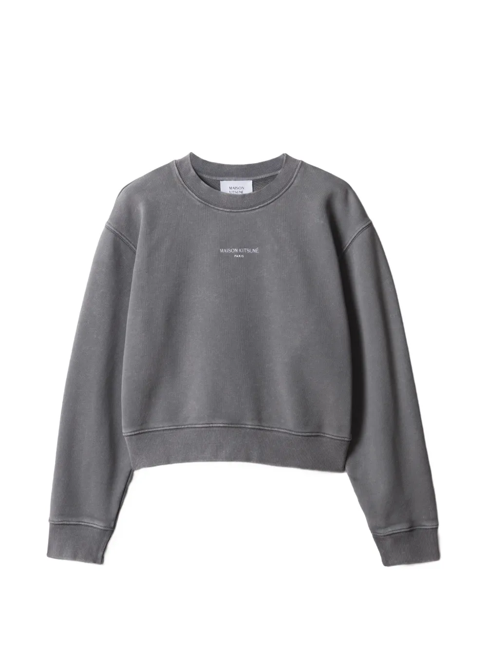 Maison Kitsuné Ausgeblichenes Cropped-Sweatshirt - Grau