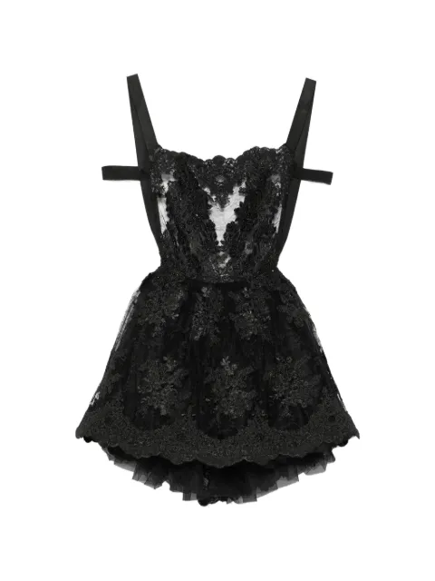 Alchemy Lia beaded lace-overlay mini dress