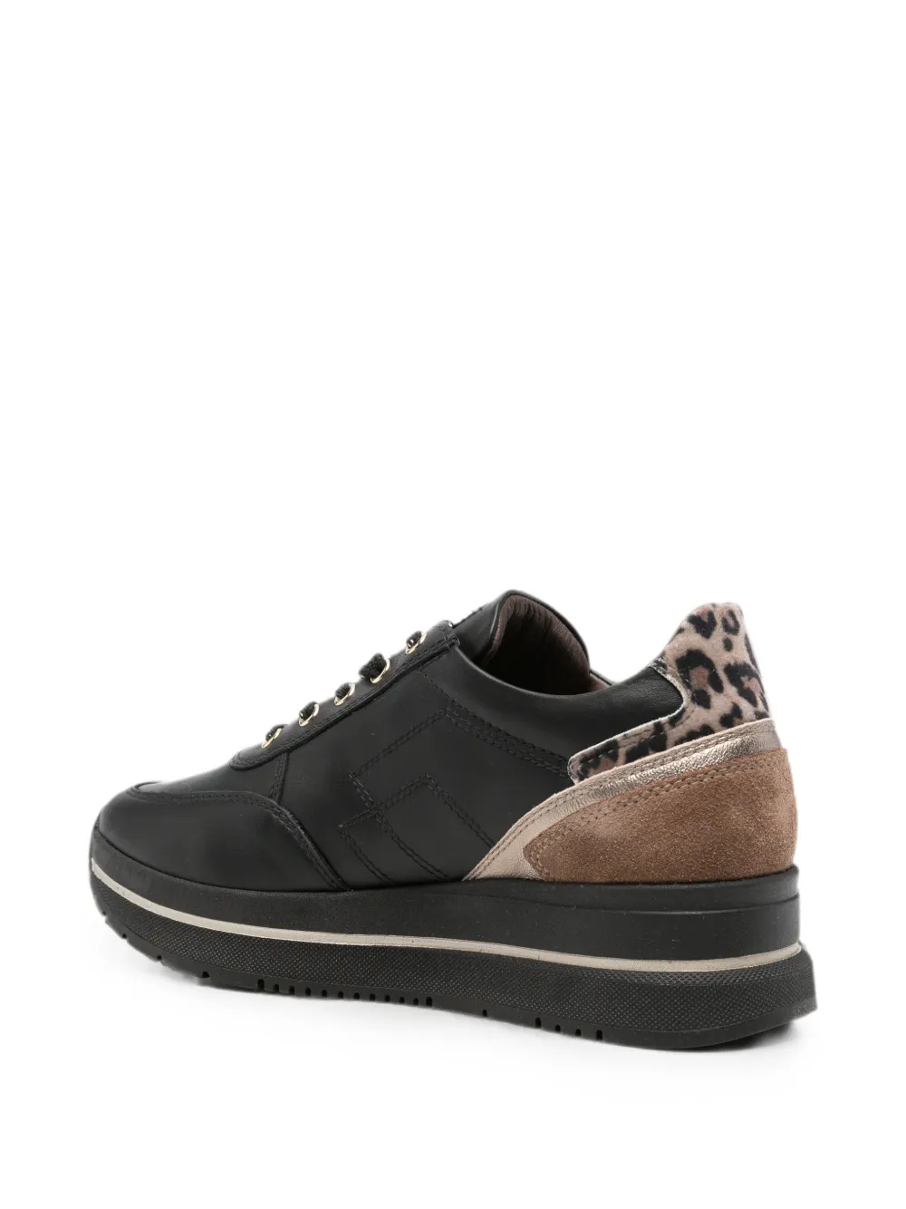 NERO GIARDINI Sneakers met luipaardprint Zwart