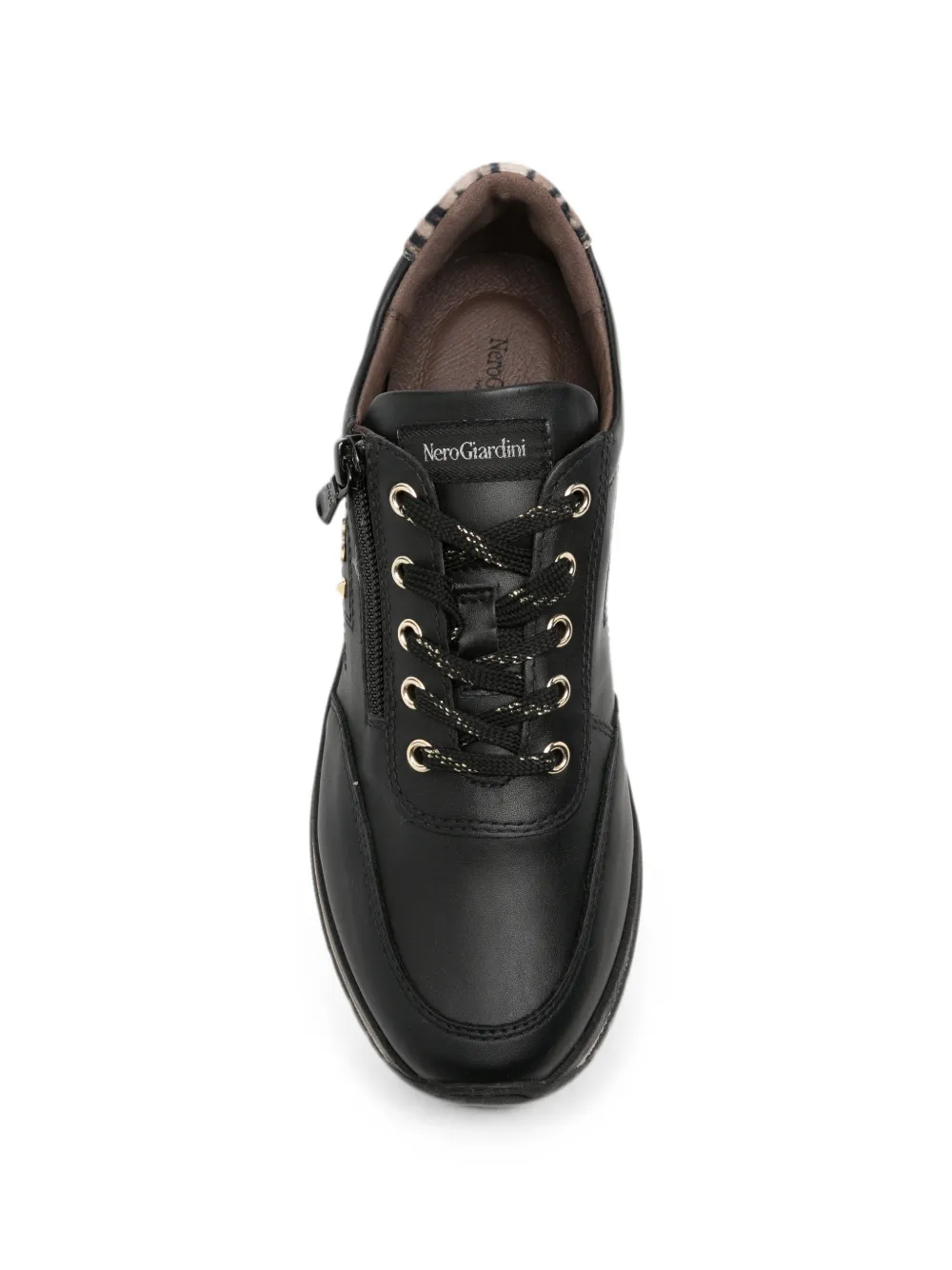 NERO GIARDINI Sneakers met luipaardprint Zwart