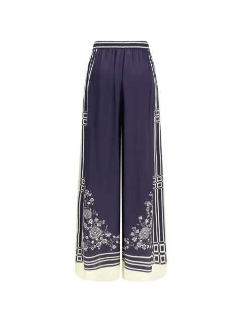 ALEMAIS Banderra floral-print silk palazzo pants