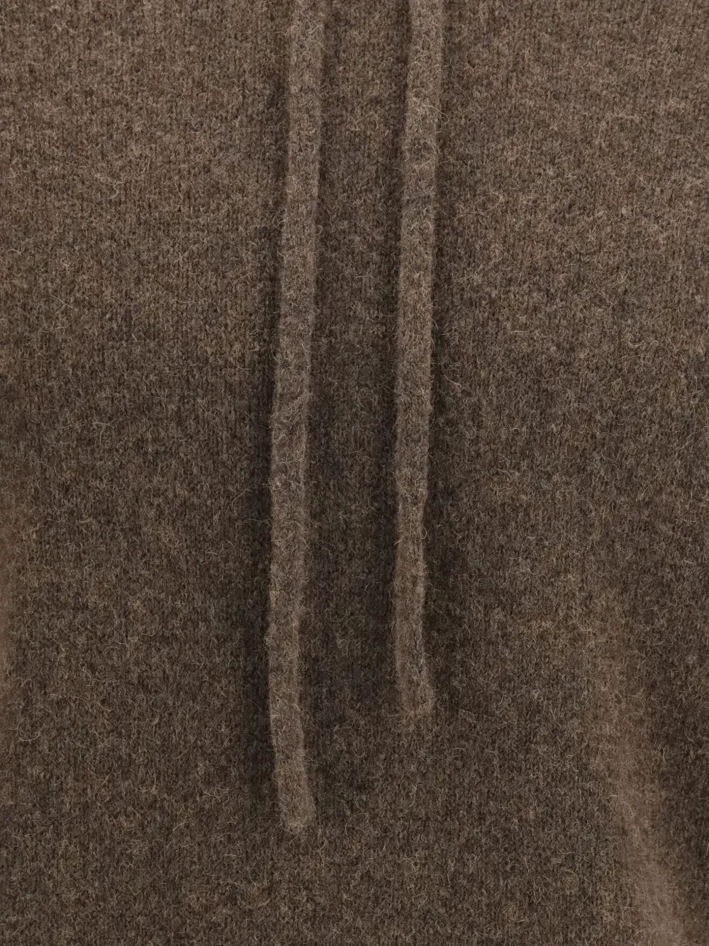 Roberto Collina Gebreide hoodie met trekkoord-capuchon Bruin