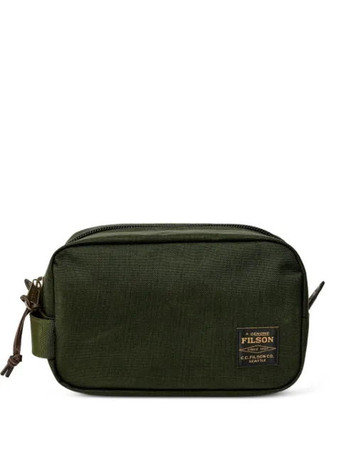 Filson logo-patch zip-around pouch
