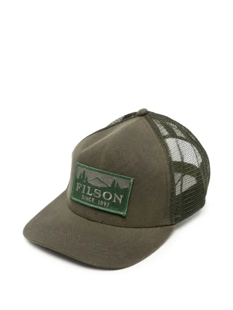 Filson gorra con parche del logo y panel de malla