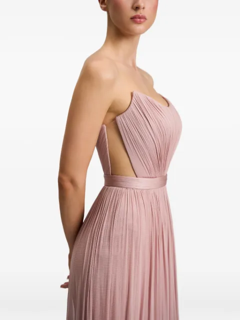 CRISTALLINI Estella pleated strapless maxi dress
