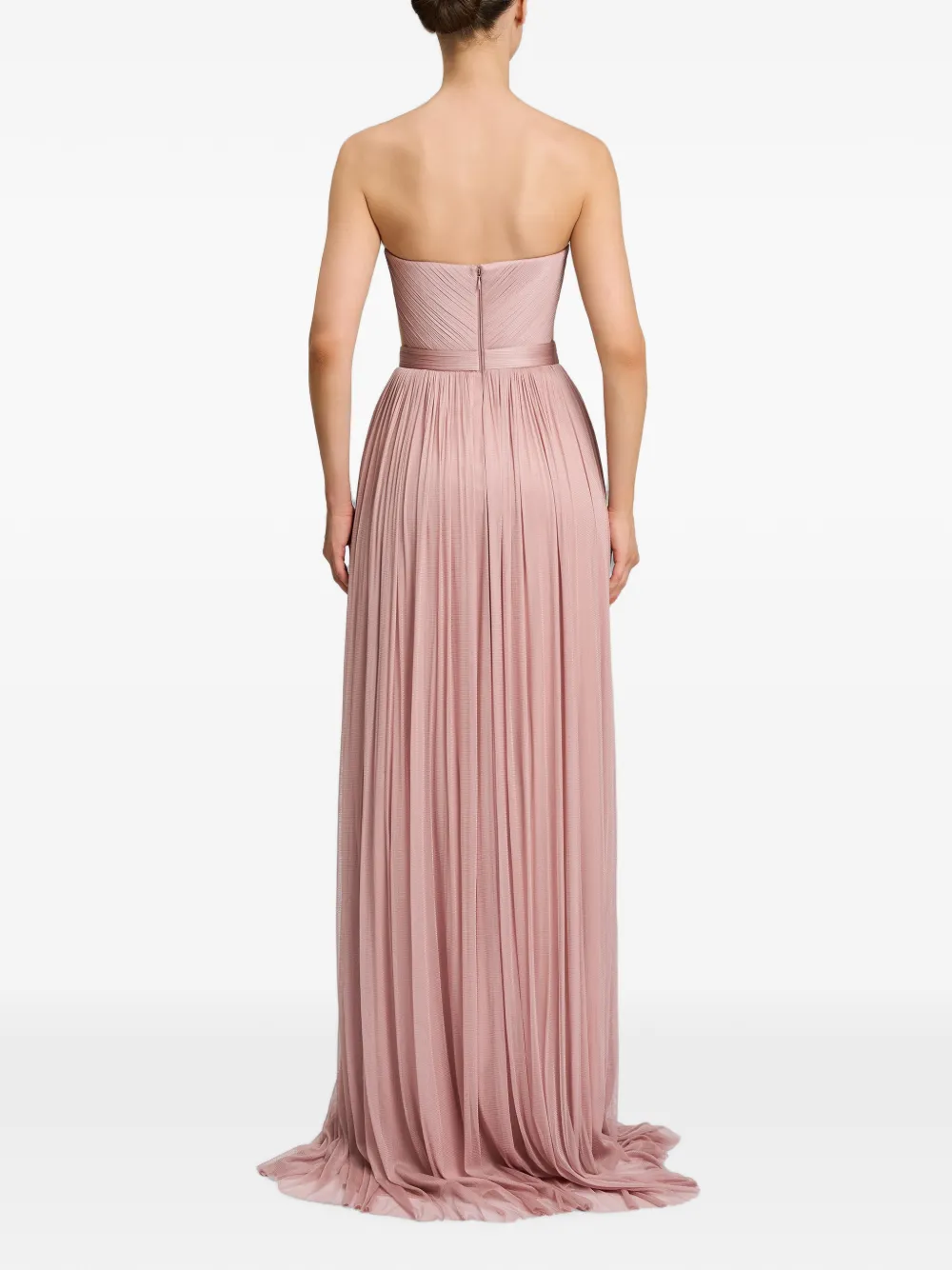 CRISTALLINI Estella geplooide strapless maxi-dress Roze