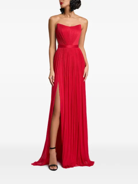 CRISTALLINI Estella pleated silk maxi dress