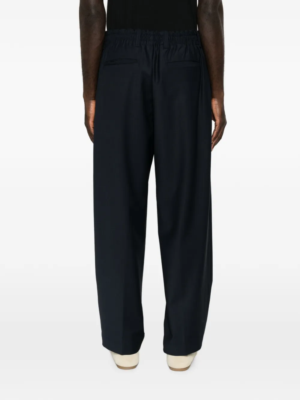 Myths Broek met wijde pijpen en geplooide voorkant Blauw