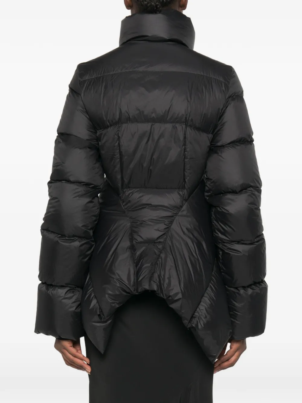 Rick Owens Gewatteerd donsjack met hoge hals Zwart