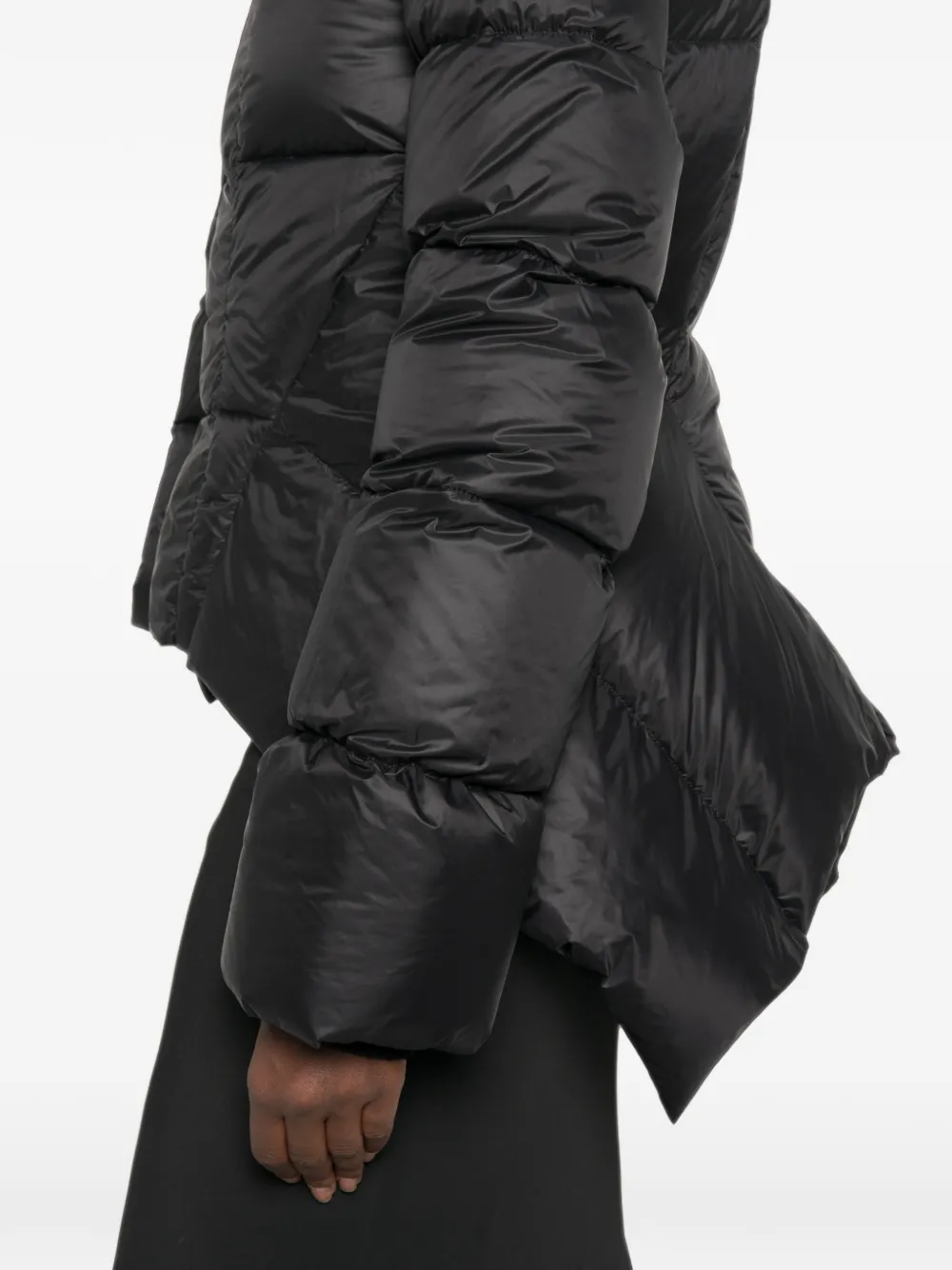 Rick Owens Gewatteerd donsjack met hoge hals Zwart