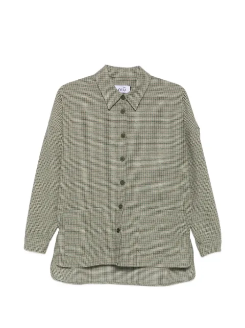 Niu check-pattern button-up shirt