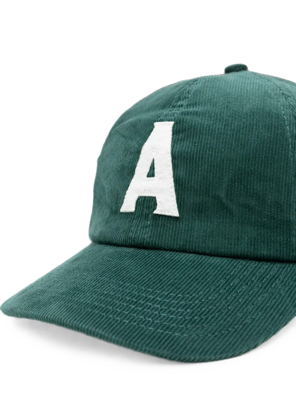 Autry Ribfluwelen honkbalpet met logopatch Groen