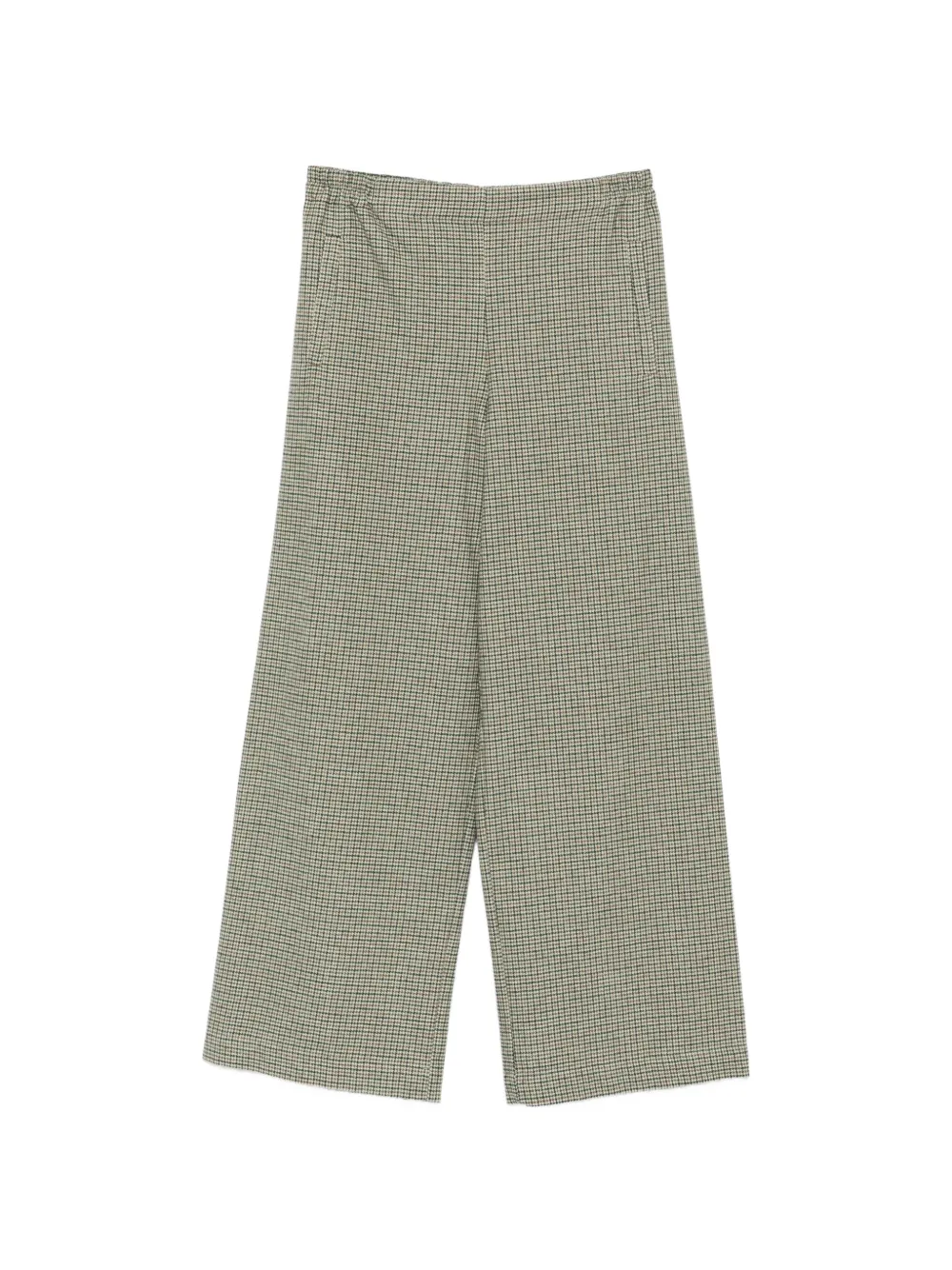 Niu check-pattern elasticated-waist trousers