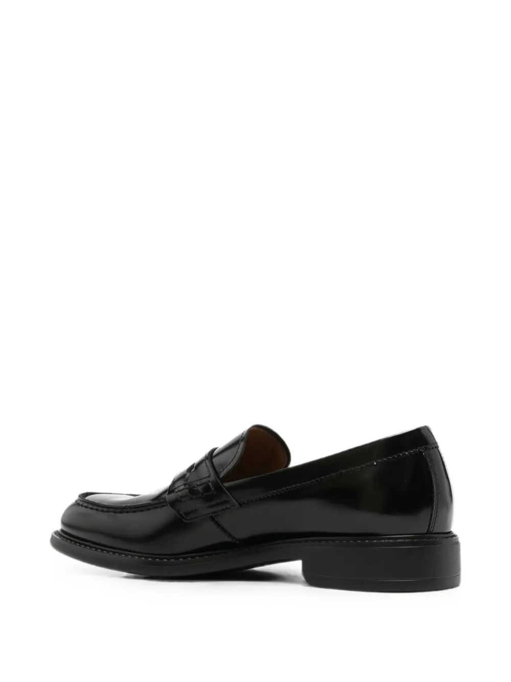 NERO GIARDINI Diana polished leather loafers Zwart
