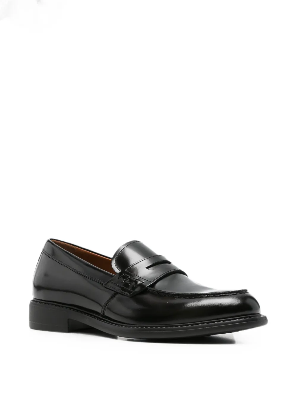 NERO GIARDINI Diana polished leather loafers Zwart