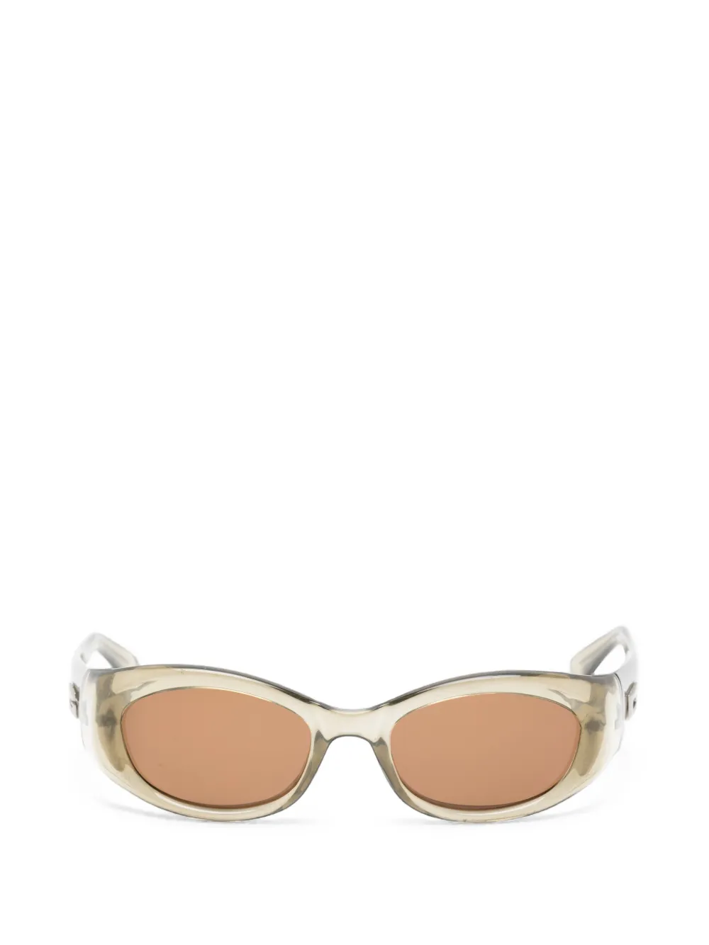 Gucci Pre-Owned 2000s G logo oval-frame sunglasses - Toni neutri