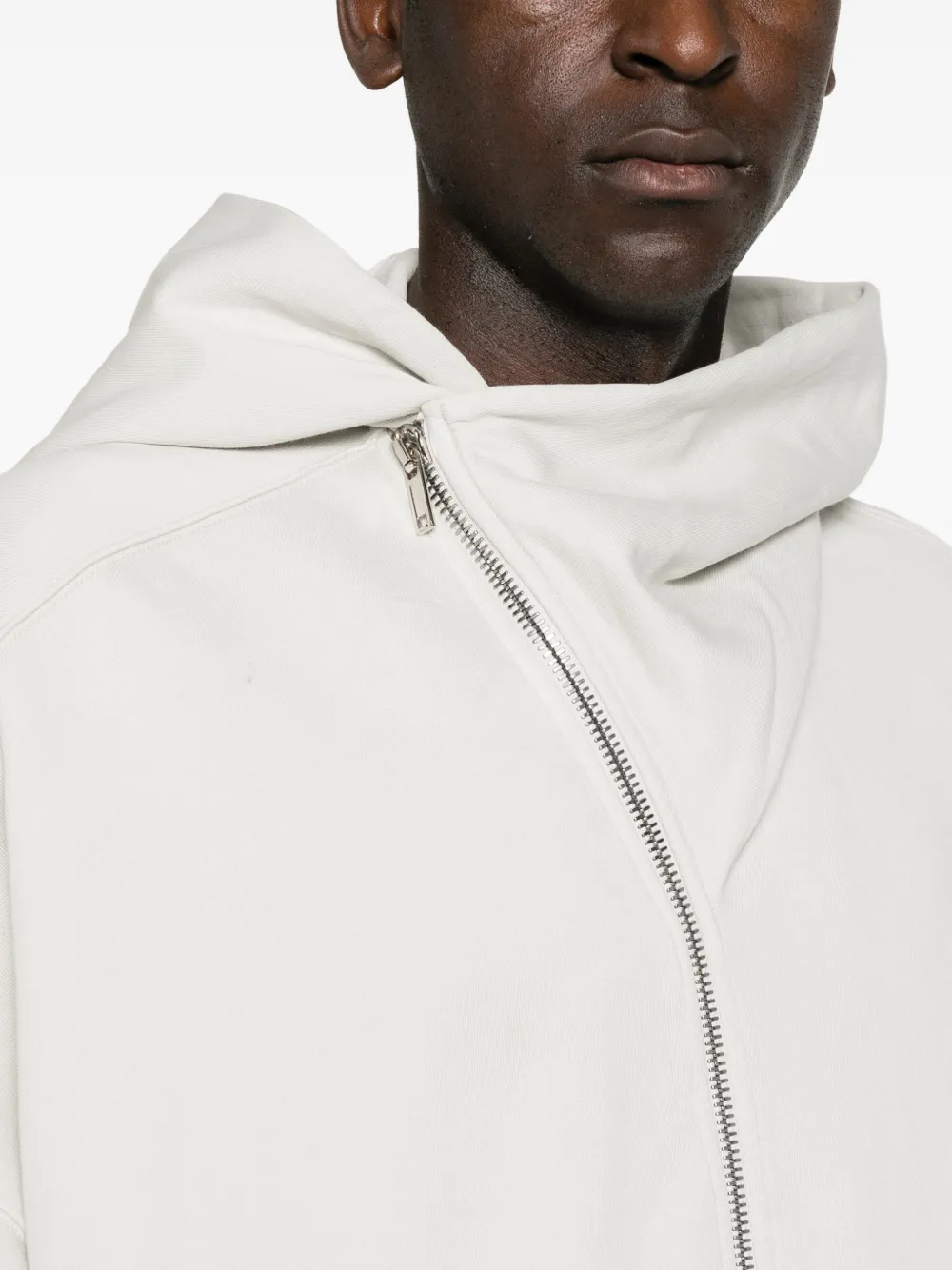 Rick Owens DRKSHDW Mountain Hun hoodie met asymmetrische rits Beige