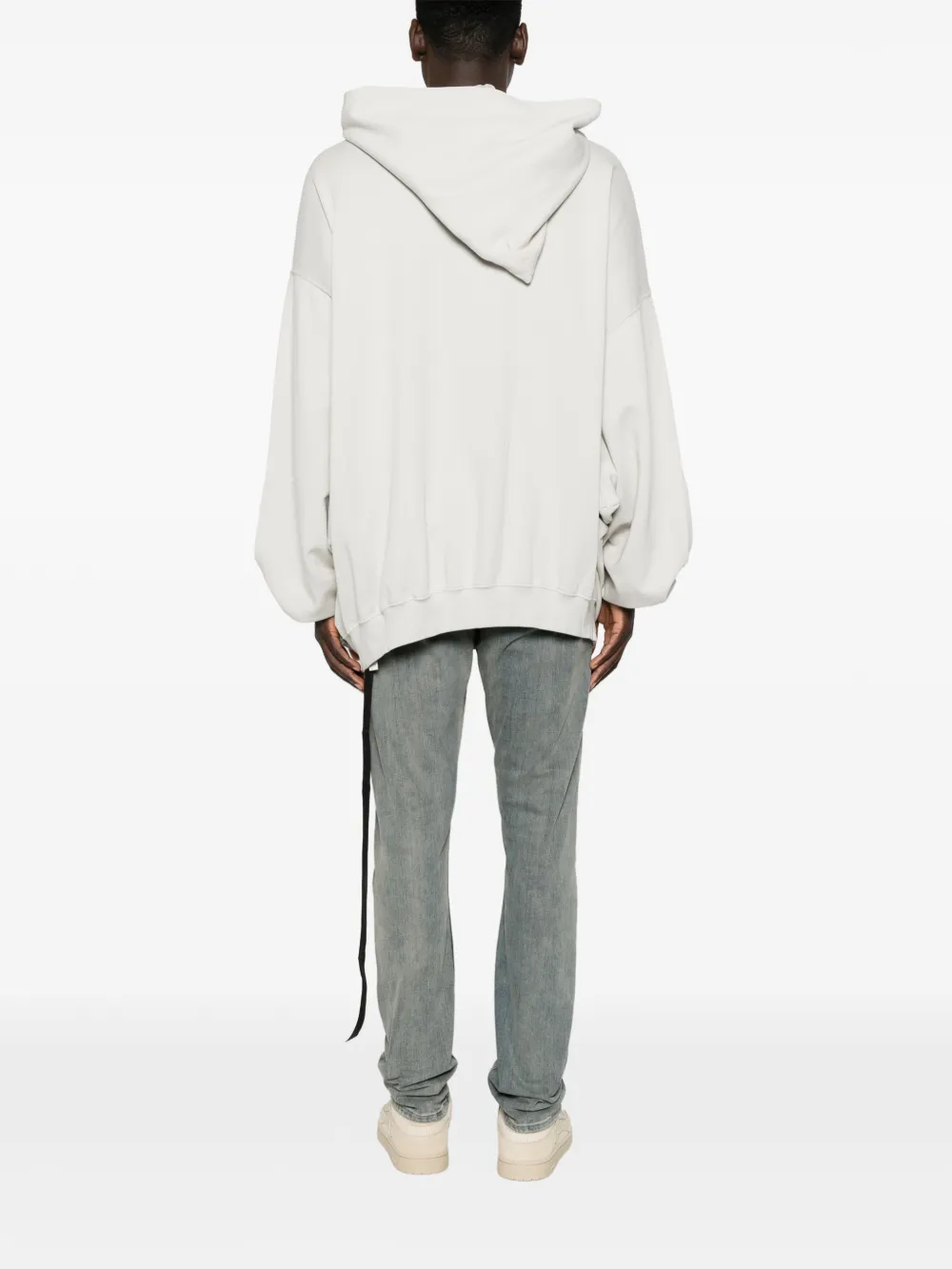 Rick Owens DRKSHDW Mountain Hun hoodie met asymmetrische rits Beige