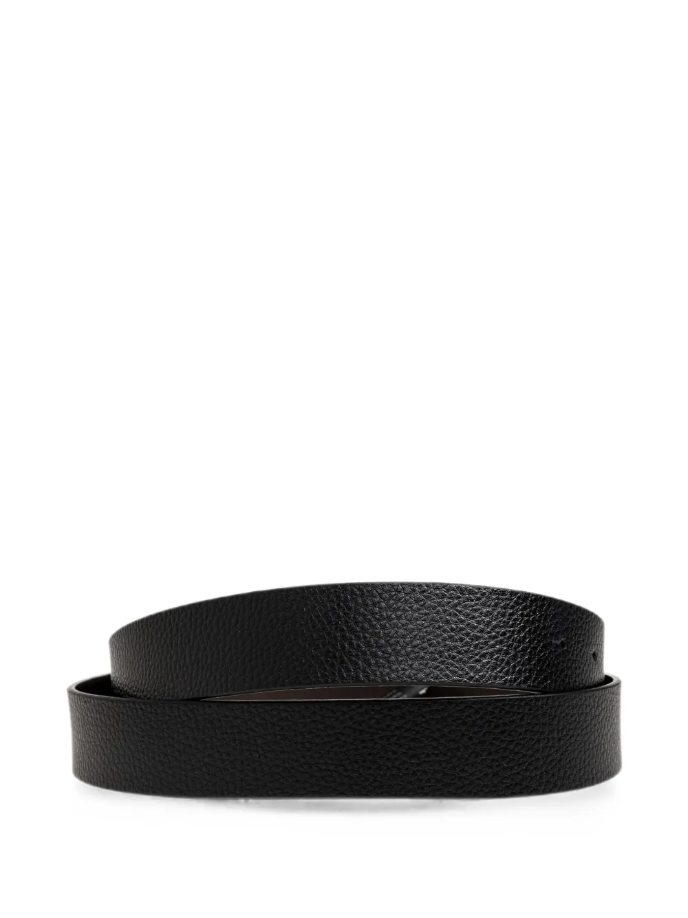 Emporio Armani Omkeerbare leren riem met rechthoekige gespplakkaat Blauw
